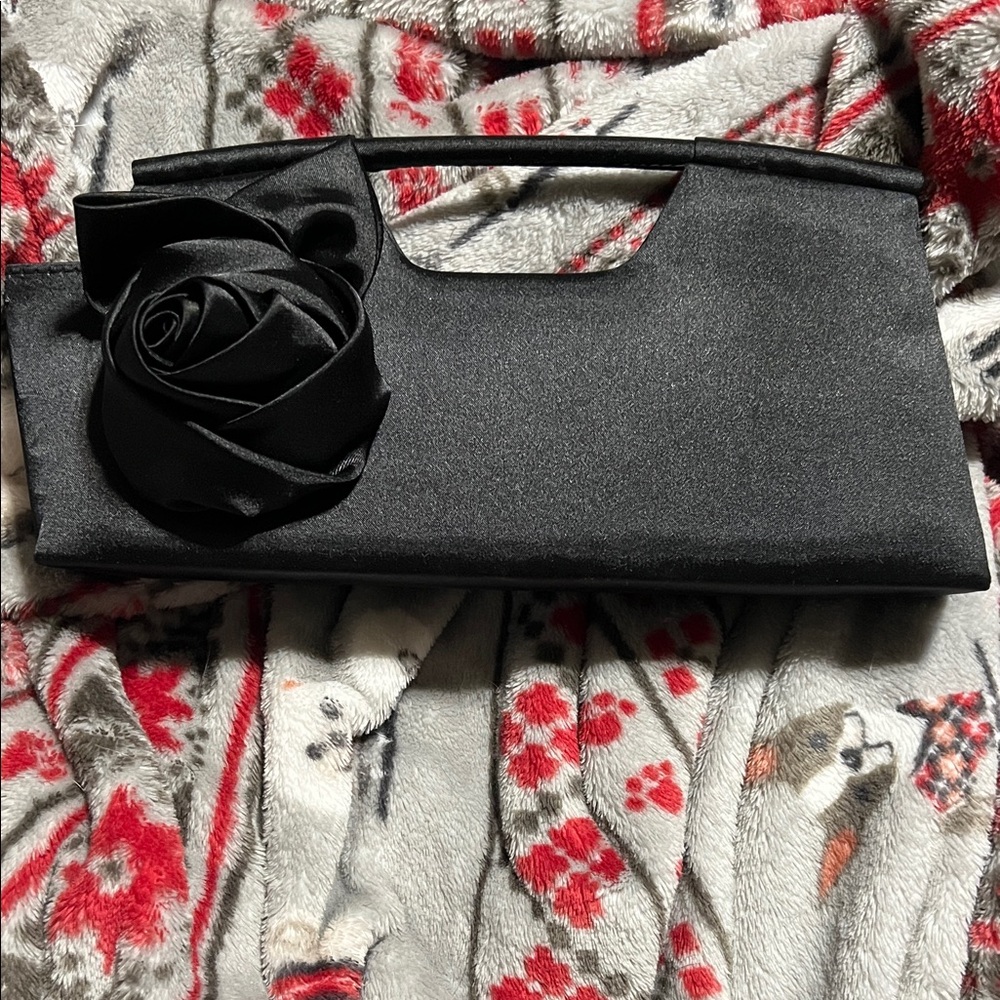 Payless Black Evening Bag with Rose